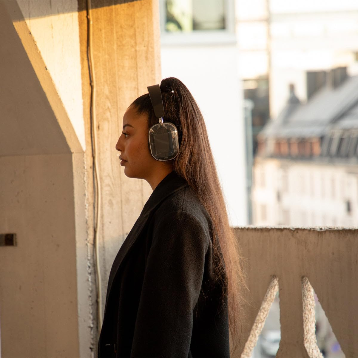 Defunc Mondo Over-Ears Wireless Headphones with Optional Cable - 45H of Active Play Time - Bluetooth - Dual ENC Microphones and Drivers (Black) image number 3