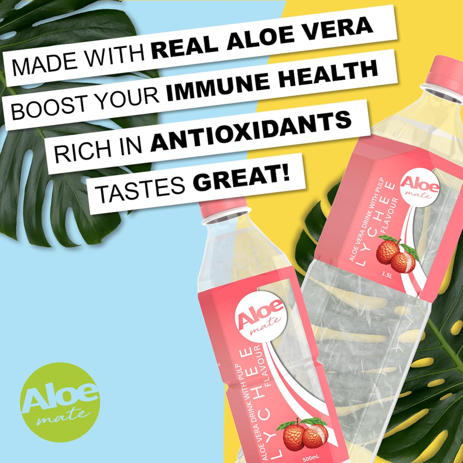 Aloe Mate Aloe Lyche Drink 20 X 500 Ml image number 2