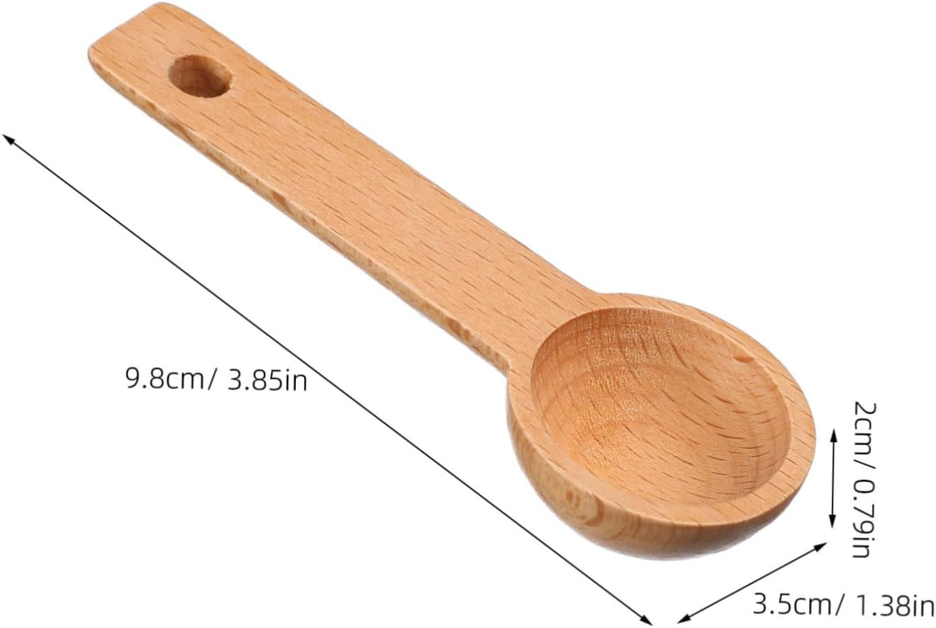 PHENOFICE 4Pcs Wooden Coffee Scoop Measuring Spoons for Jars Sturdy Beech Wood Coffee Beans Tea Milk Powder Baking Scoops Accurate Small Kitchen Tools for Espresso Preparation image number 3