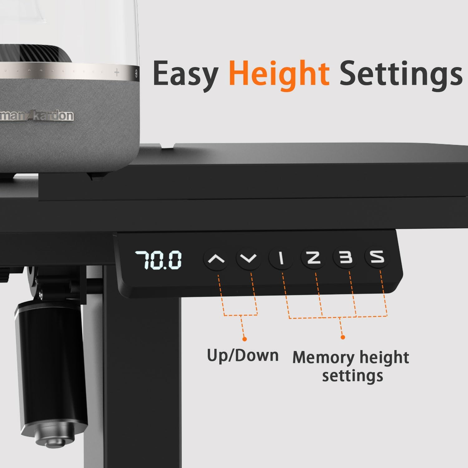 120 X 60Cm Height Adjustable Electric Standing Desk Computer Desk Height Adjustable Desk Ergonomic Home Office Sit Stand up Desk with Memory Preset Controller Adjustable Desktop Standing Desk, Black image number 5