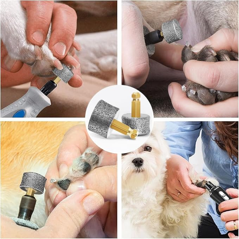 Hysgscwd 10Pcs Dog Nail Grinder Replacement Heads, Pet Nail Clippers Diamond Tips Drill Bit, Pet Nail Trimmers Spare Grinding Wheel for Pet Paw Grooming Tool, Cat Claw Nail Trimmer Grinder Rotarytip image number 4