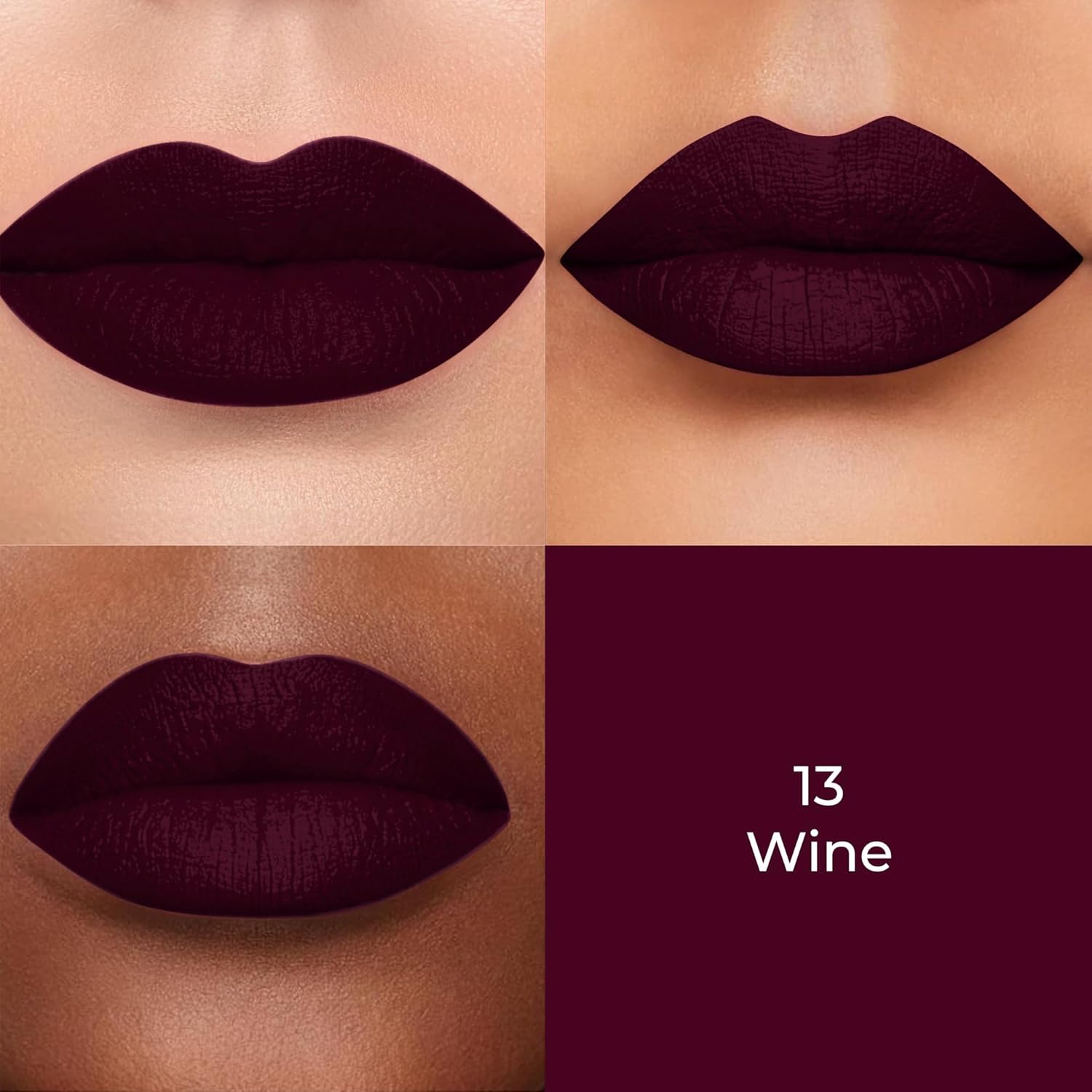 COLORS QUEEN Women'S 24 Hrs Colors Stay, Smudge Free, Long Lasting Non-Sticky and Dry, Transfer-Proof, Waterproof, Vegan and Cruelty Free Matte Lipstick (Wine) image number 1