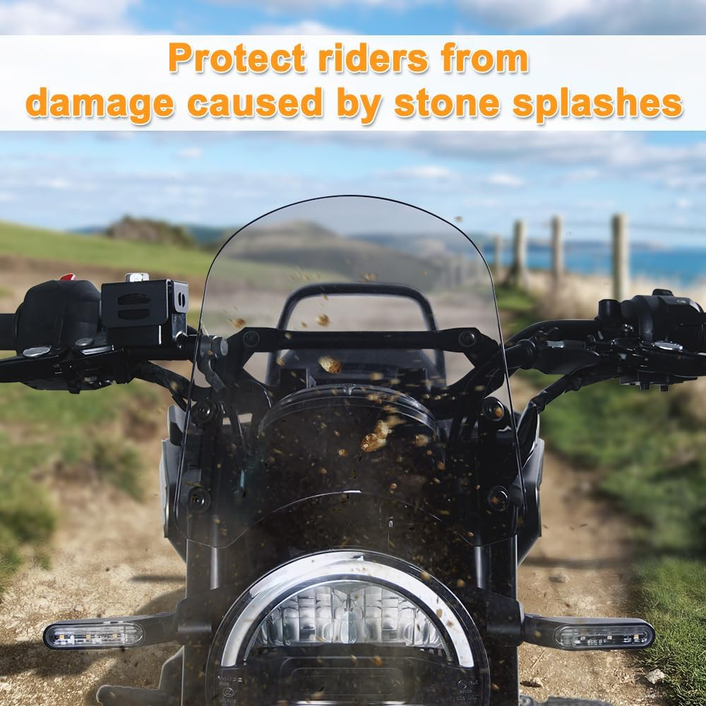 Motorcycle Windshield Windscreen Fit for Husqvarna Vitpilen/Svartpilen 401 2017-2023 Motorcycle Windscreen with Bracket (Gray)