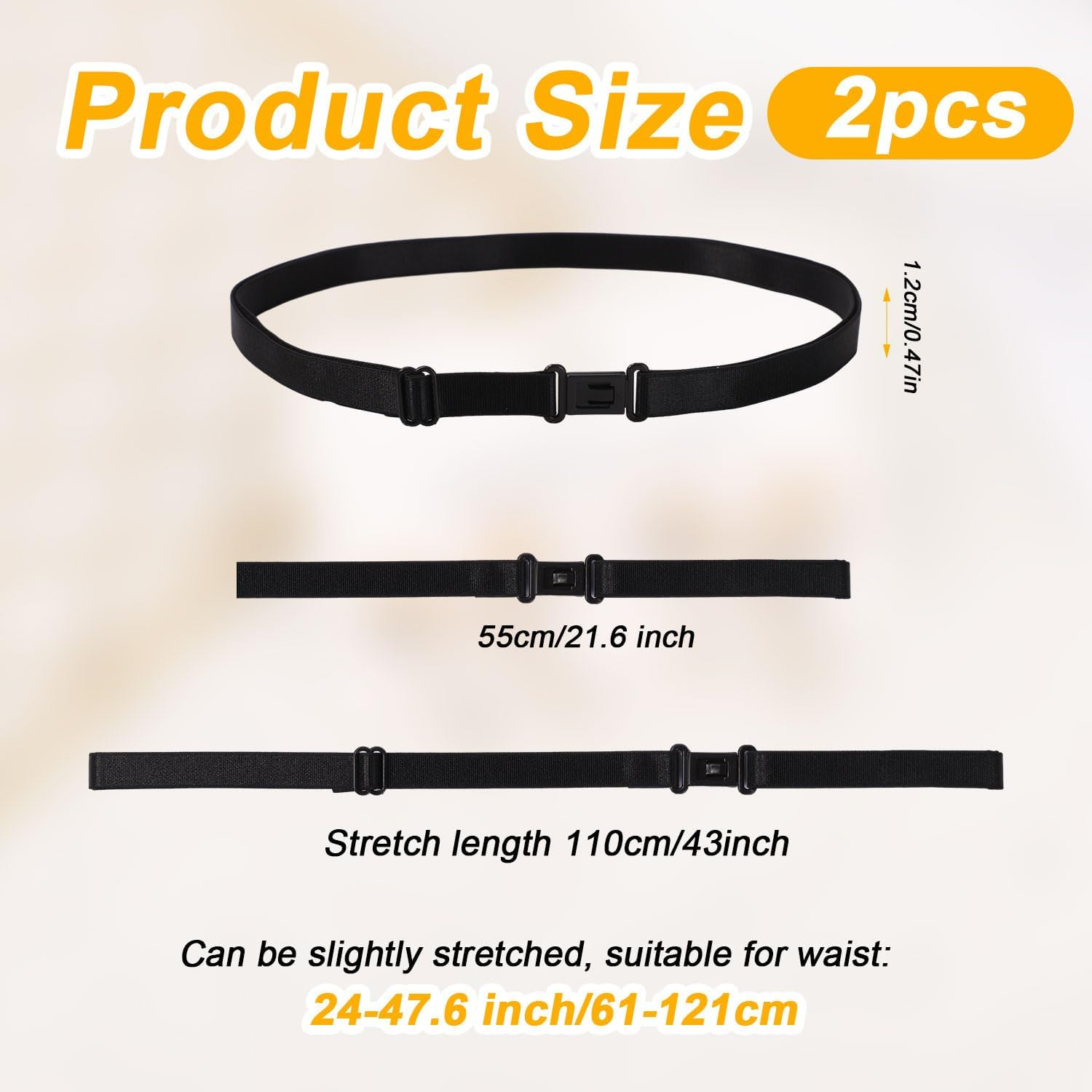 2Pcs Adjustable Crop Tuck Band for Shirts, Shirt Tuck Band for Women, Change the Style of Your Tops (Black + White) image number 4
