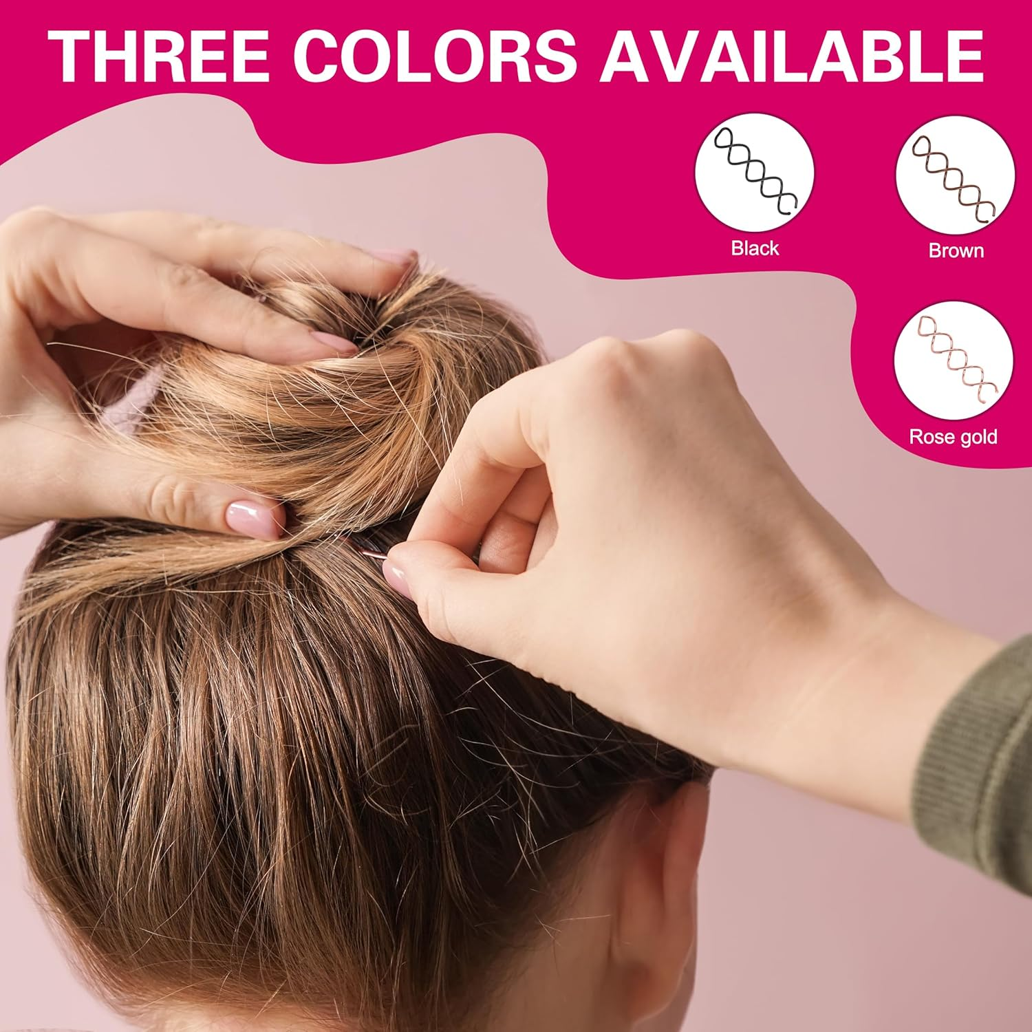 30 Pcs Spiral Hair Pins, Spin Pins for Hair, Alloy Spiral Bobby Pins, Bun Twist Spiral Hair Pins with Non-Scratch Rounded Tips for Women (Multicolor, 2.36 Inches) image number 3