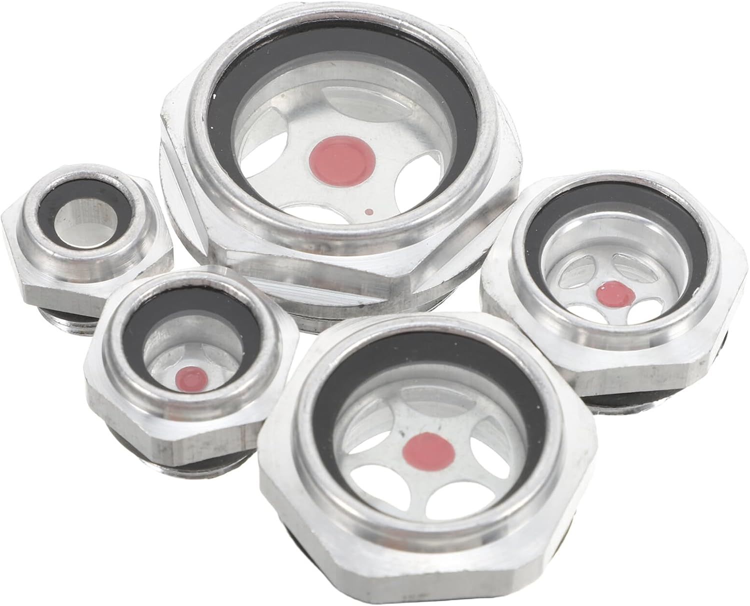 5PCS Aluminum Alloy Oil Level Sight Glass Gauge for Air Compressor Tank Male Thread G1/4 G1/2 G3/4 G3/8 G1 Oil Window Indicator for Liquid Level Detection image number 2