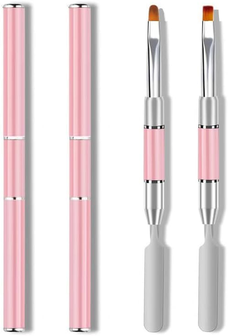 ZEOHBETY 2 X Metal Nails, Gel, Nails with Goblets, Pink