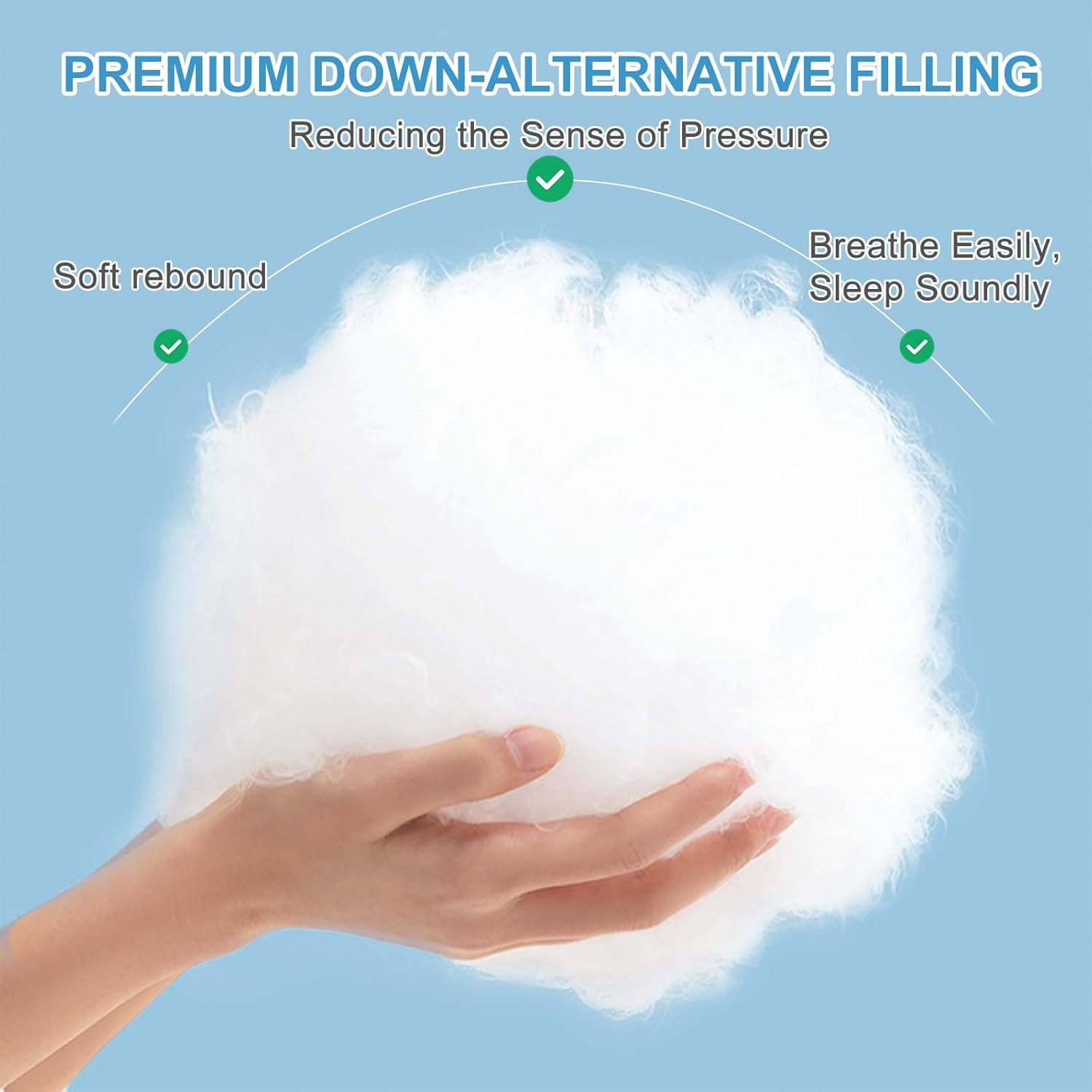 YOUR MOON Soft Support Pillow Queen Size, Down-Alternative Filling Pillows for Sleeping, Thick Fluffy Bed Pillow for Side Stomach Sleepers(Gray) image number 2