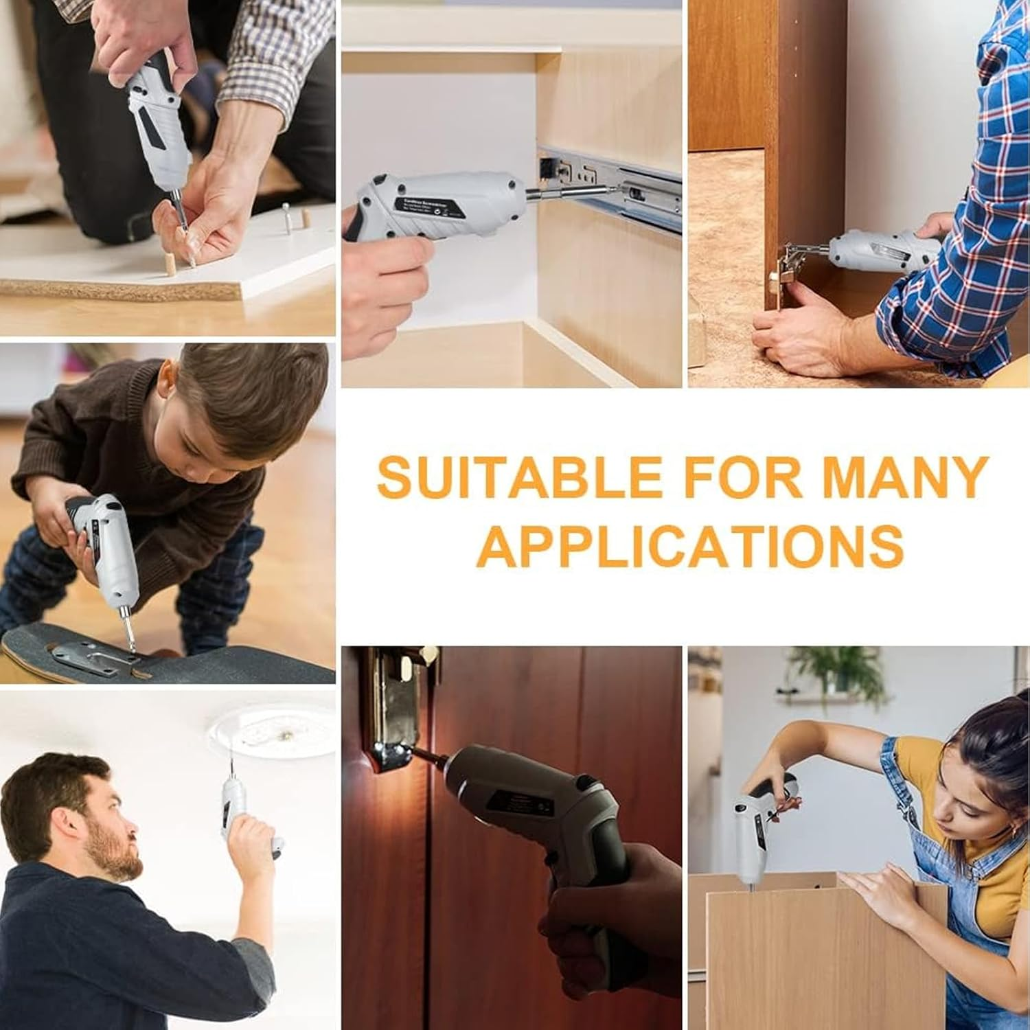 Electric Screwdriver Set, 47 in 1 Rechargeable and Rotatable Cordless Electric Cordless Screwdriver Drill with Built-In LED, 1300Mah for Home Improvement DIY Project image number 5