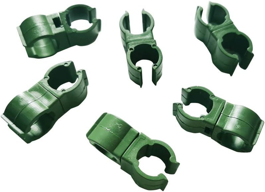 20PCS for 5/8In（16Mm） Diameter Plastic Coated Steel Garden Plant Stakes Sturdy Gardening Yard Stick Garden Stake Clips Connector 360 Degree Adjustment image number 4
