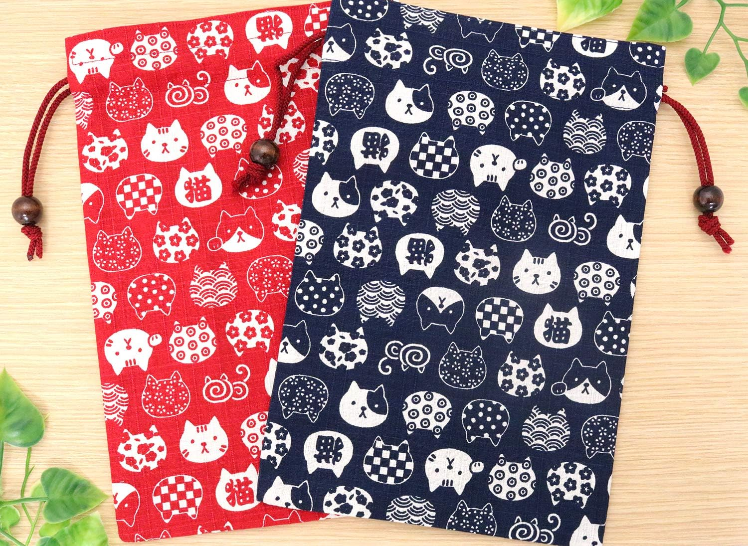 Kyoyu Goshuin Book, Drawstring Bag, Case, Goshuin Book, Nyankon, Cat, Navy Blue, 7.1 X 10.4 Inches (18 X 26.5 Cm) image number 4