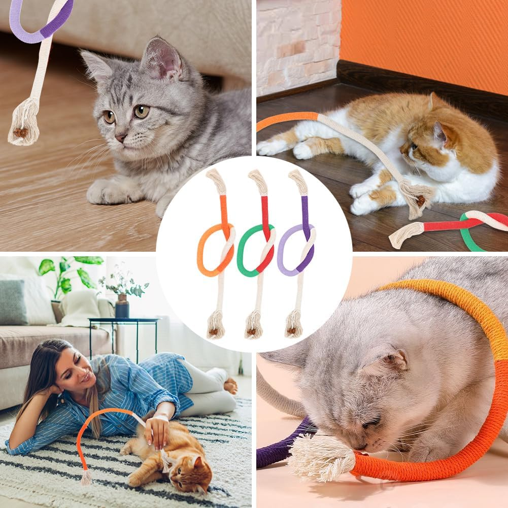 RANJIMA Catnip Toy Teething Rope, Pack of 3 Cat Toy, Interactive Cat Toy, Chew Toy, Cat Interactive Cat Toy for Teeth and Playtime image number 6