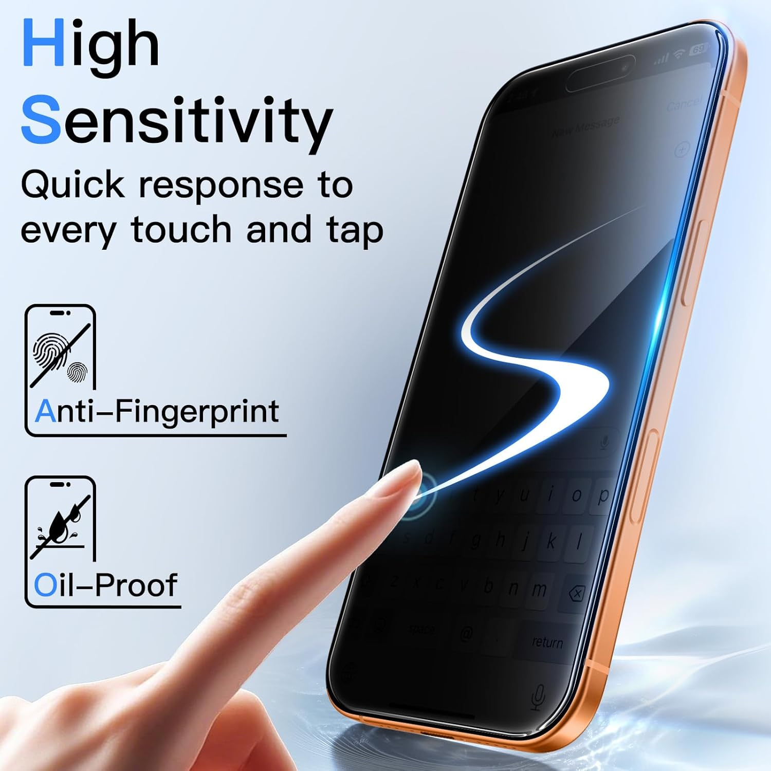 Jetech 360 Degree Privacy Screen Protector for Iphone 17 Pro Max 6.9-Inch, 4-Way Anti-Spy Tempered Glass Film with Easy Installation Tool, 2-Pack image number 2