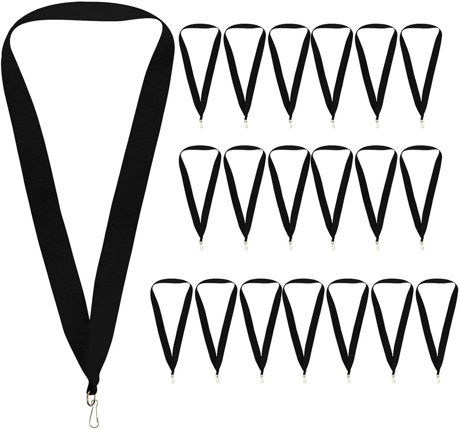 Songholee 20Pcs Medal Lanyard Awards Ribbons Award Ribbons Medal Neck Ribbons Flat Neck Ribbons Lanyard Keychain Hook Tie Competition Award Ribbon Rosette Polyester Sports