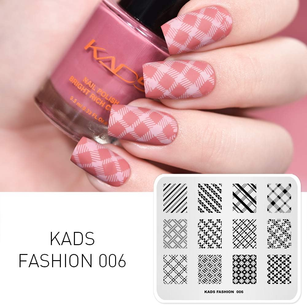 Alexnailart Nail Art Stamping Templates Manicure Tool Lines Lattice (FA006) image number 4