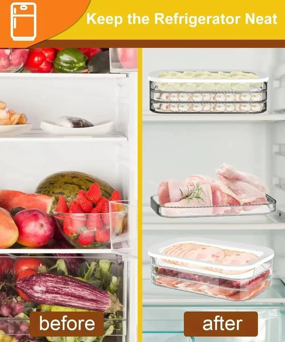 3 Storey Deli Meat Container for Fridge,Stackable Storage Box,Meal Prep Containers,Suitable For,Cheese,Deli, Meat,Cold Cutsam,Chicken,Bacon,Lunch Meat Refrigerator Container image number 6