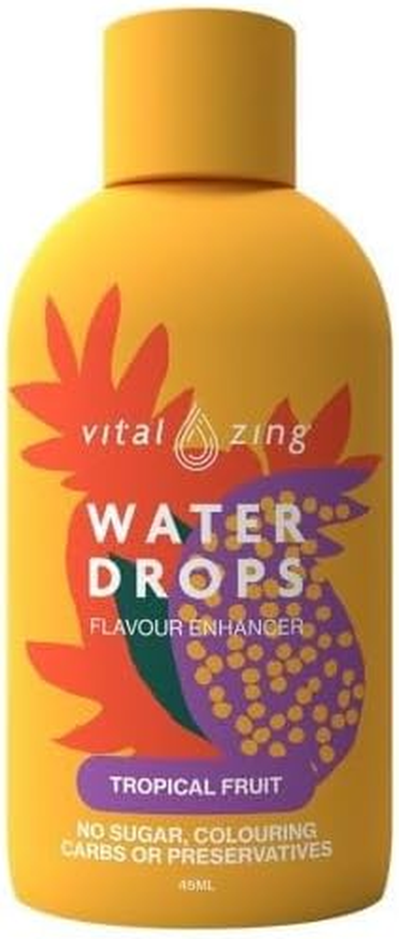 Vital Zing Stevia Tropical Fruit Water Drops 45 Ml image number 1