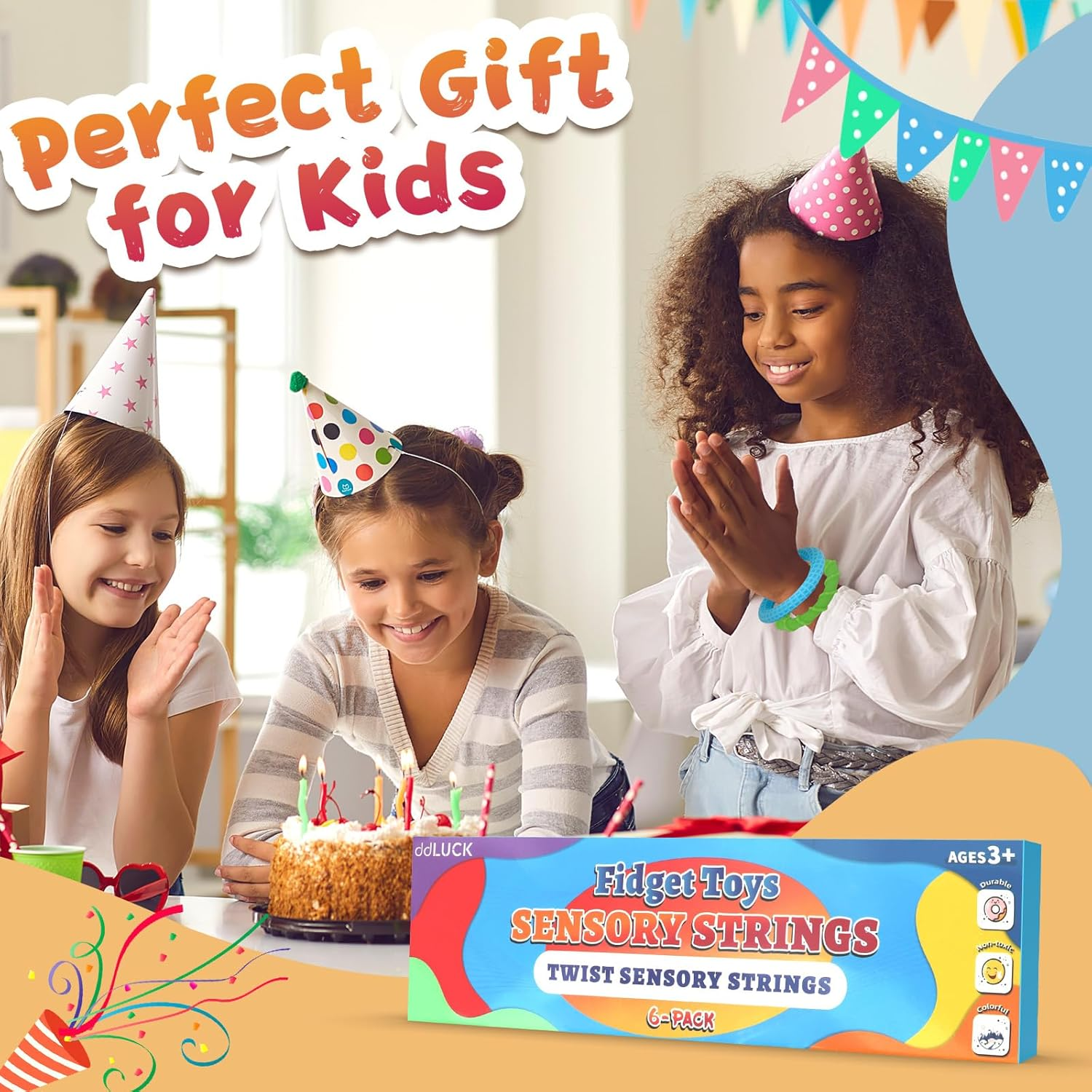 Fidget Toys Silicone Sensory Sticks, Textured Calming Sensory Toys for Kids with Autism, Autism Toy for Anxiety Relief, Travel Toy for Kids 3+ & Adults (6 Pack) image number 3