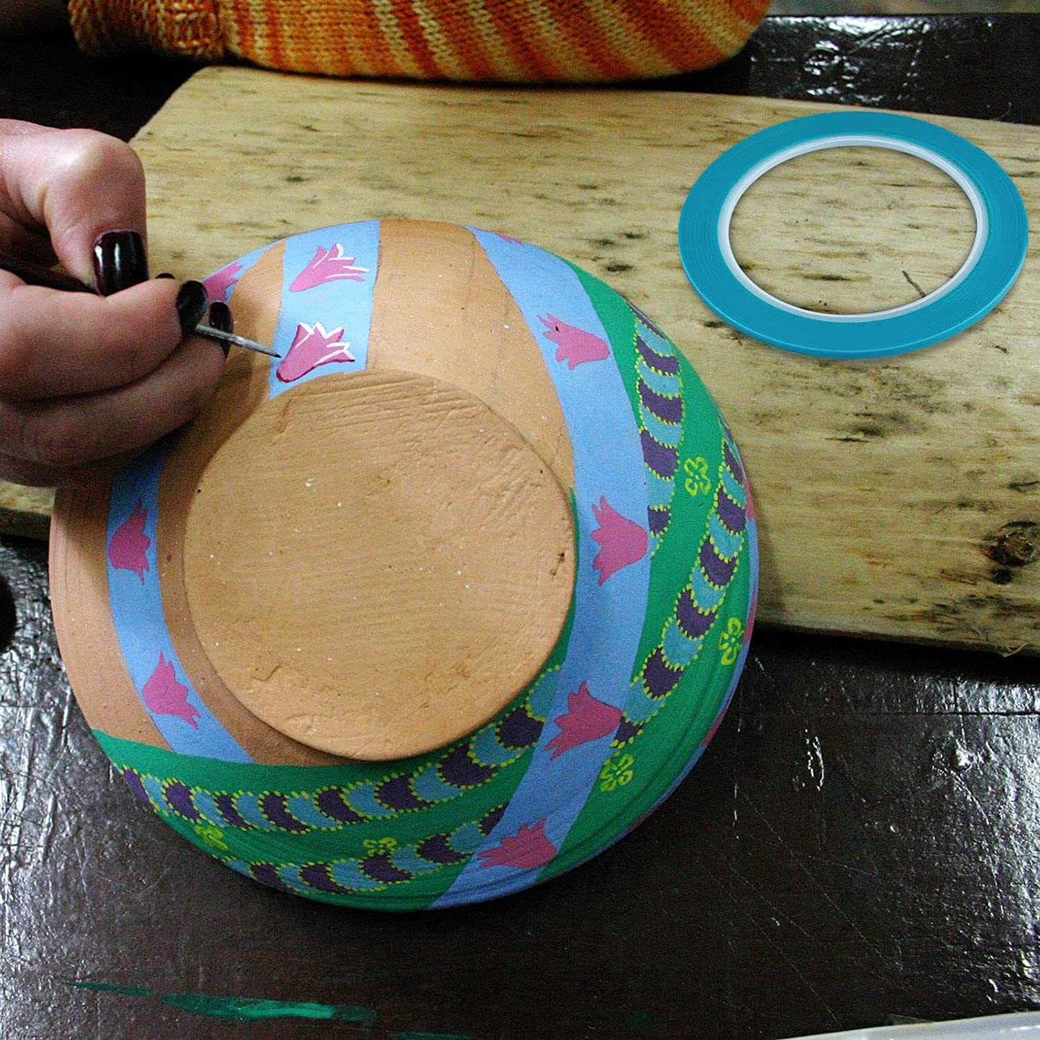 Fine Line Tapes 1/8 Inch 3Mm Vinyl Fine Line Masking Tape for Curves Automotive Car Painter, 33 Meters for Each Roll