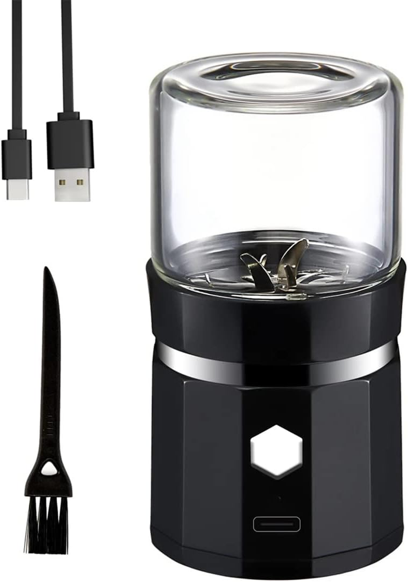 MOUNAY Mini Electric Grinder Portable Vanilla Grinder USB Rechargeable with a Cleaning Brush for Herb Tea Rosemary image number 6