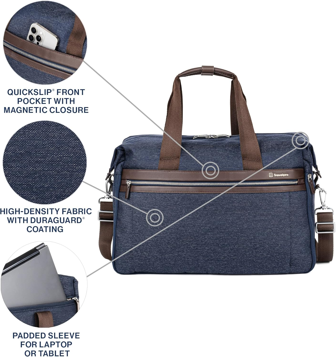 Travelpro Platinum Elite Carry on Soft Travel Duffel Bag - True Navy Blue image number 4