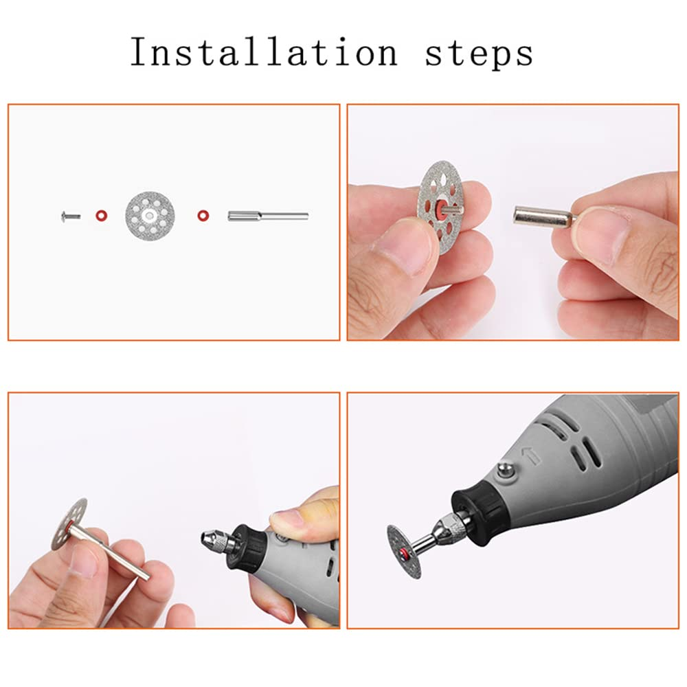 41X Mini Diamond Cutting Discs Wheel Blades Set Drill Bit for Dremel Rotary Tool image number 1