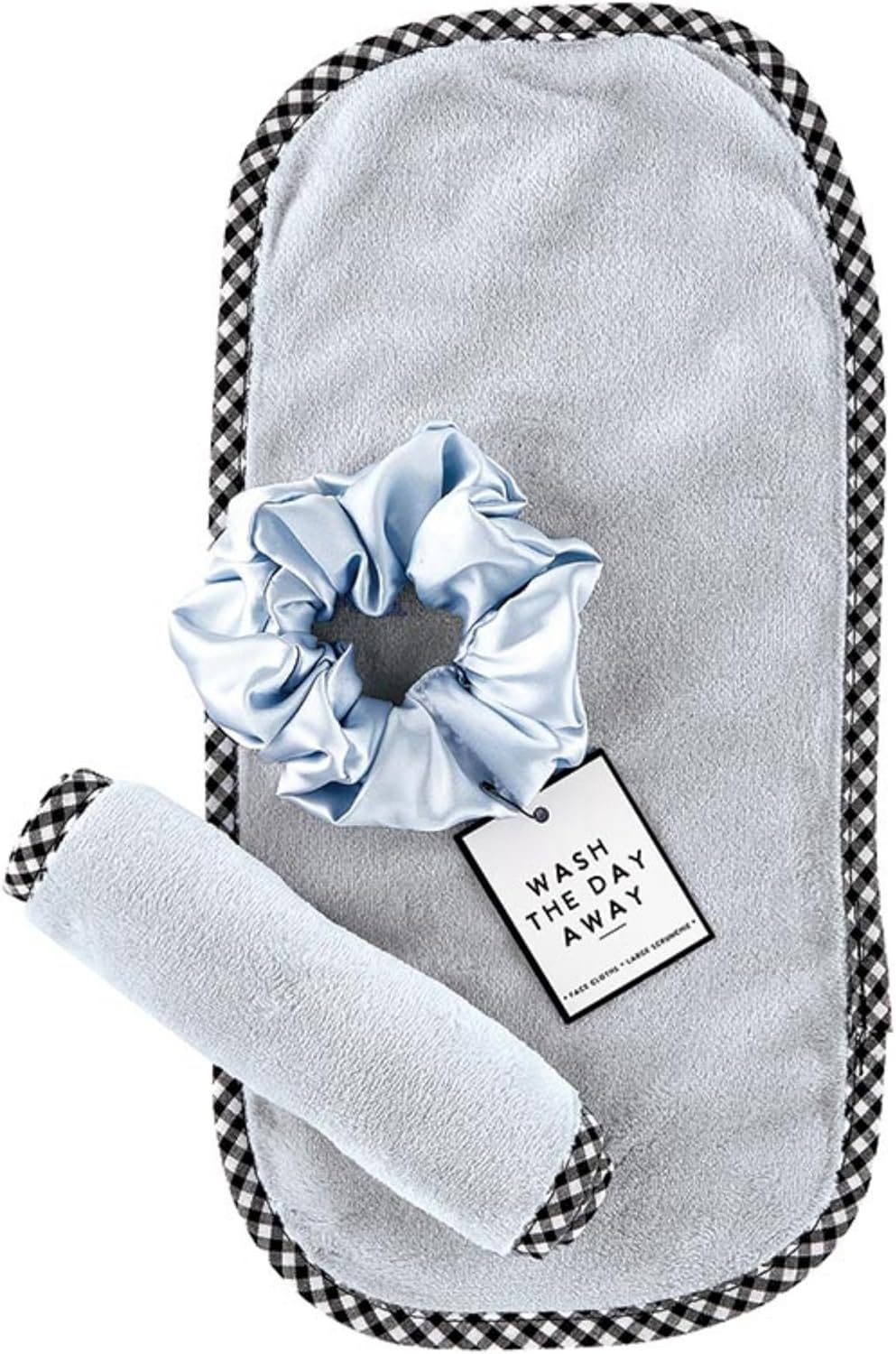 Bella Sleep + Spa Reusable Makeup Remover Facial Cloths and Scrunchie Facial Care Set, 3-Piece, Lilac Ash