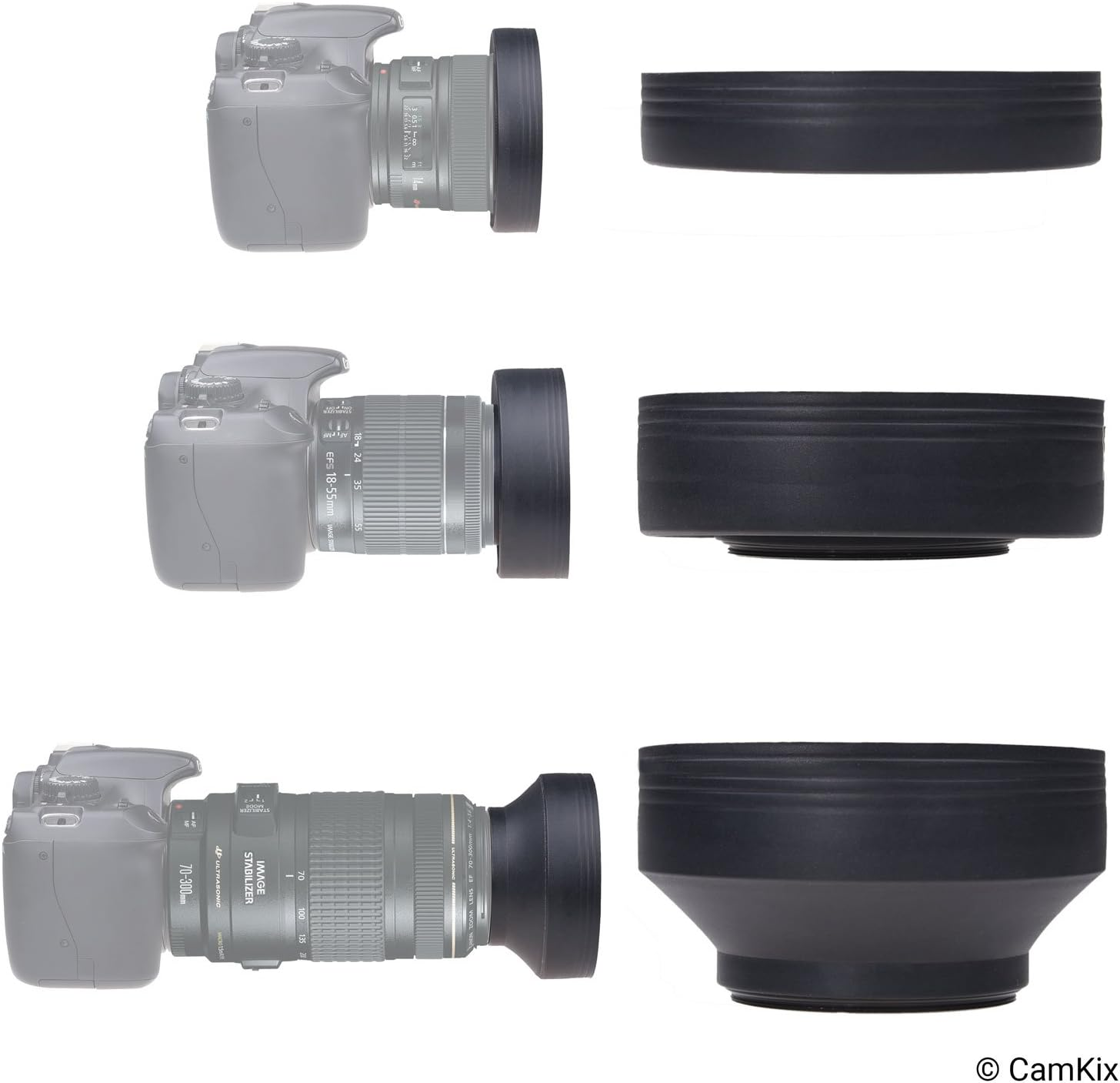 67Mm Camera Lens Hood - Rubber - Set of 2 - Collapsible in 3 Steps - Sun Shade/Shield - Reduces Lens Flare and Glare - Blocks Excess Sunlight for Enhanced Photography and Video Footage - Perfect image number 1