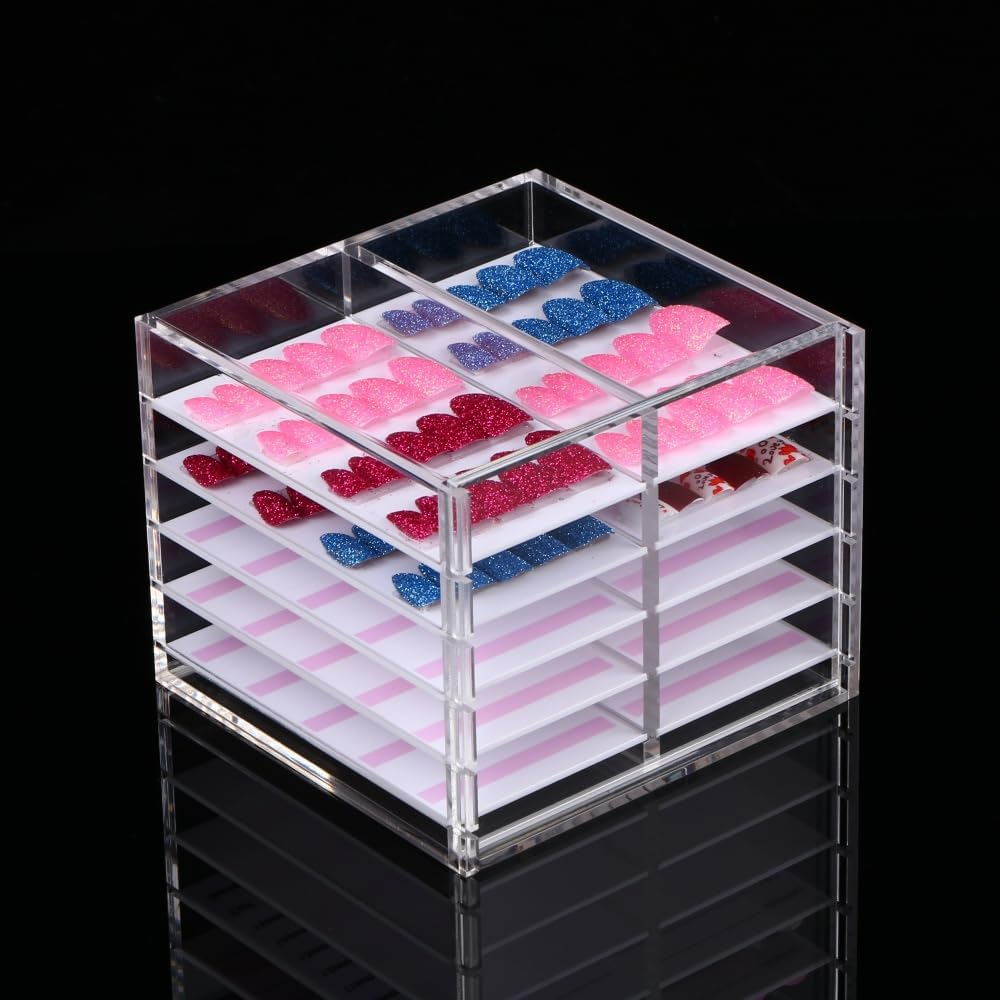 10 Layers Acrylic Nail Storage Organizer, Cosmetic Makeup Container Box, Clear Case Cabinet Display Used for Nail Storage and Nail Salons (10 Layers Type B) image number 3