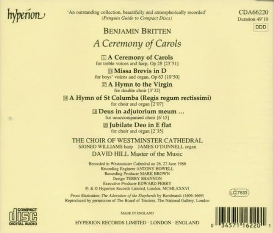 Britten Ceremony of Carols Missa Brevis