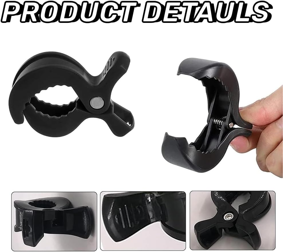 Stroller Pegs to Hook Muslin Sun Shade to Canopy,8Pcs Stroller Pegs Clips,Car Seat Cover Clips, Nursing Cover,Plastic Universal Clips, Blanket Clamp, Stroller Clips Buggy Accessory (Black) image number 3
