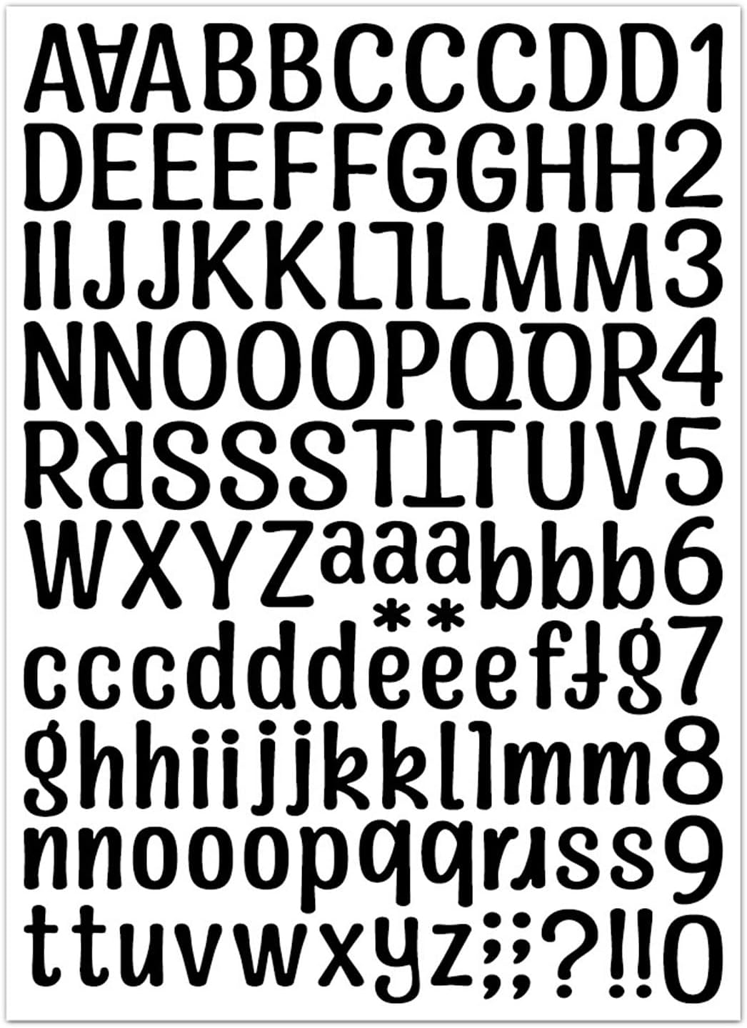 4 Sheet Alphabet Letter Stickers, Self-Adhesive Vinyl Letter Number Stickers for Mugs, Mailboxes, Cars, Cards, Window, Crafts DIY image number 5
