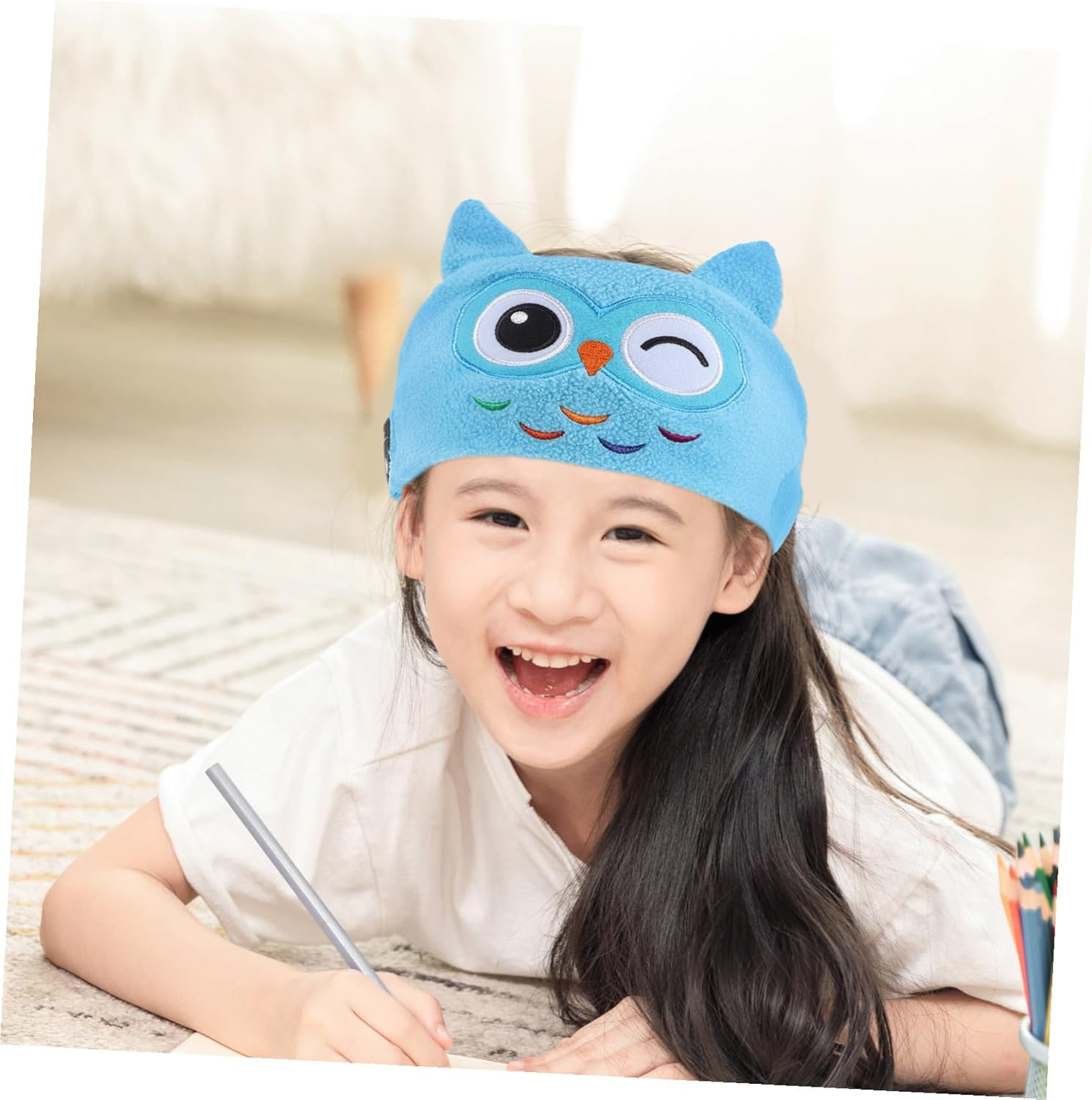 Kisangel Wireless Music Headband for Kids with Volume Control Soft Plush Sleep Headphones Thin Fleece Earphones Suitable for Toddlers and Travel image number 2