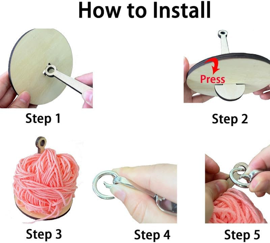 Walquicks Portable Wrist Yarn Holder, Mini Yarn Minder Prevents Yarn Tangling and Misalignment, for Crocheting, Wooden Yarn Organizer to Prevent Entanglement, String Dispenser for Craft Lovers Gift image number 4