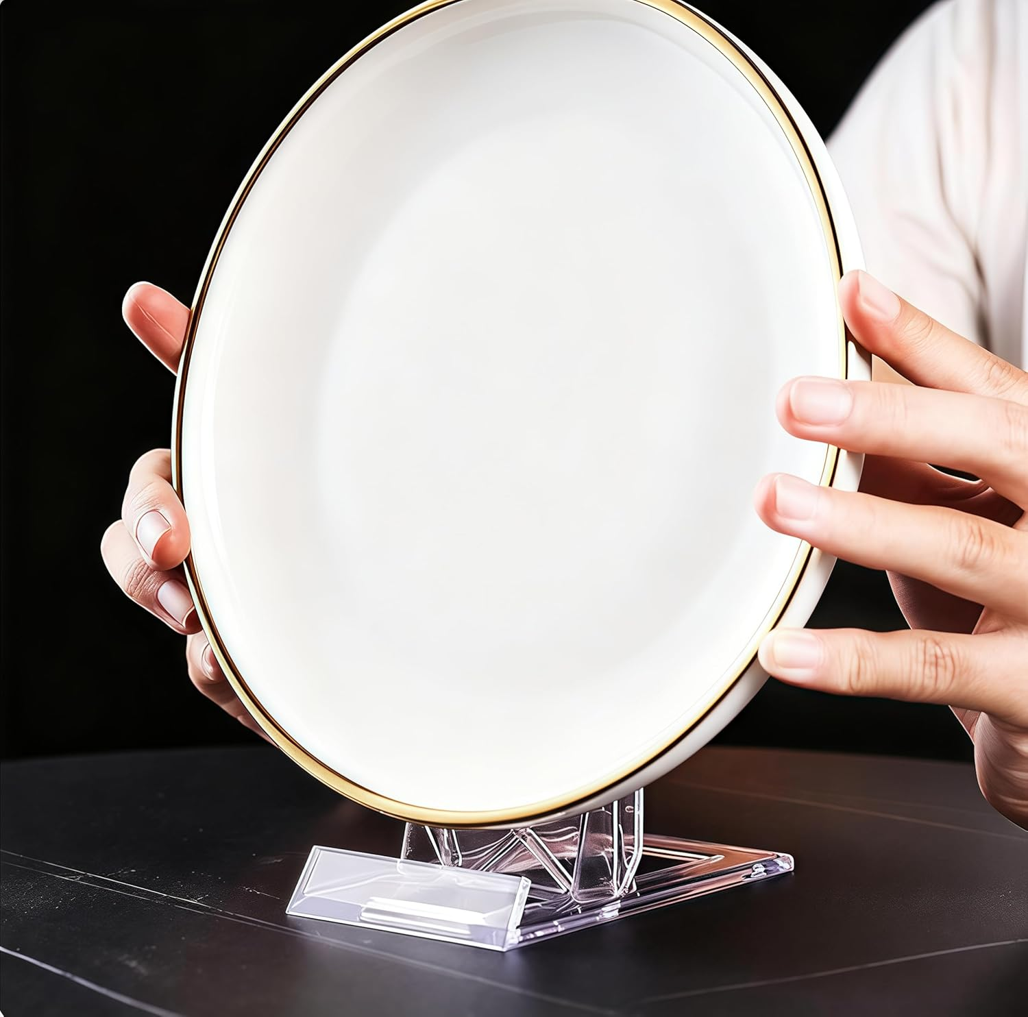 6 Pack Acrylic Book Stand for Display Adjustable Clear Book Display Holder Easel Stand Collector Display Stand for Home Office Back to School Comic Book Album CD Magazine Postcard Picture Artworks image number 3