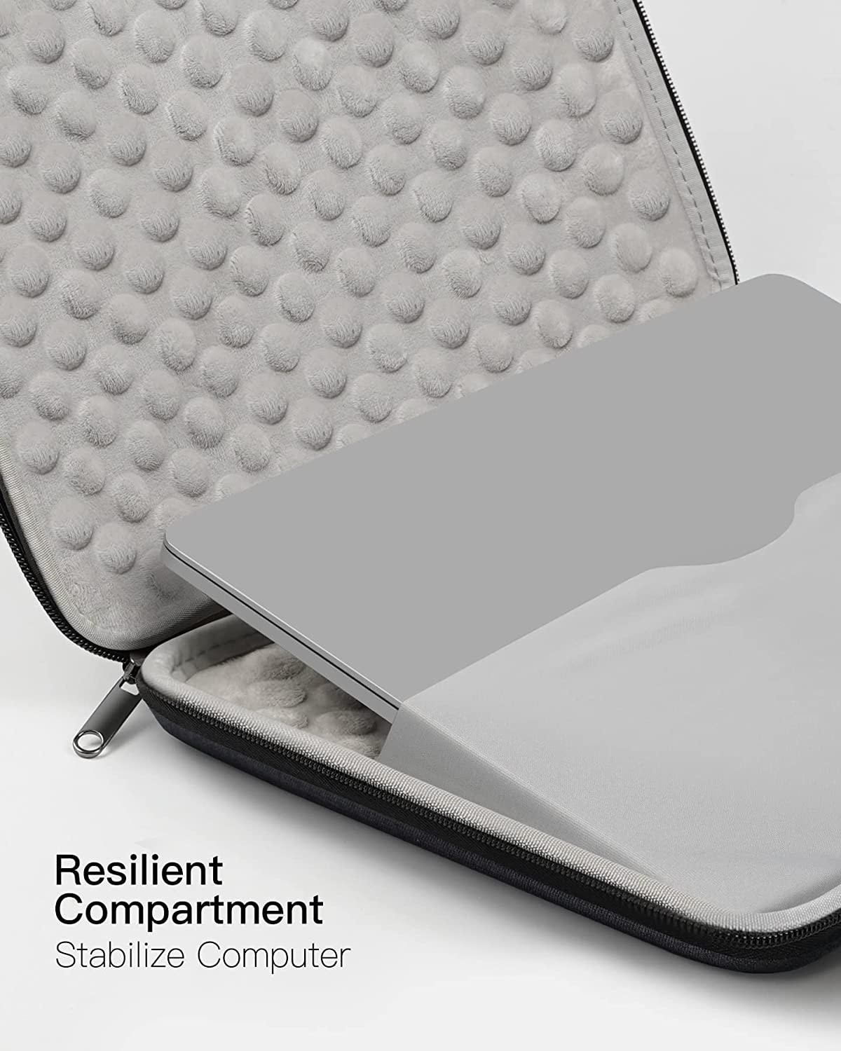 Inateck 13.3 Inch Shockproof EVA Laptop Sleeve Hard Case Compatible with 14 Inch Macbook Pro/Max M4 M3 M2 M1 2021-2024, 13 Inch Macbook Air/Pro 2012-2017, with Accessory Bag, Black Gray image number 6