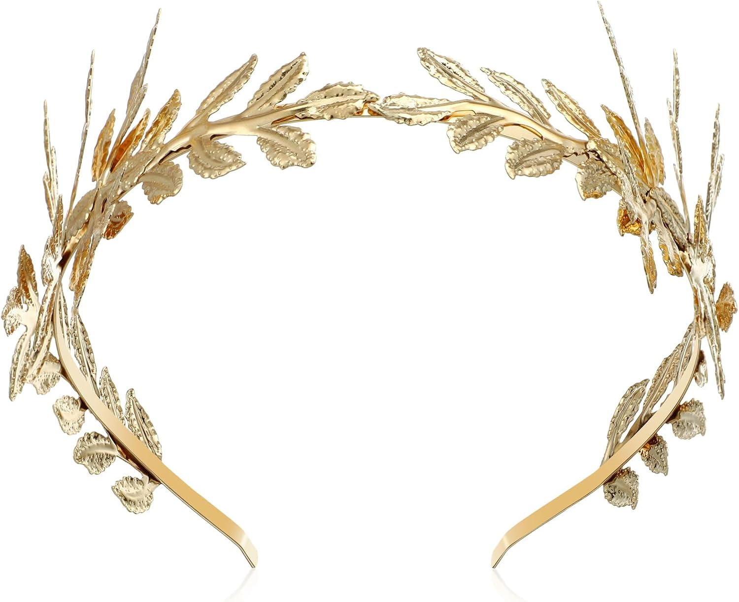 PACKOVE Golden Leaf Headband Golden Bridal Headband Goddess Headband Goddess Headpiece Gold Crown for Women Girls image number 4