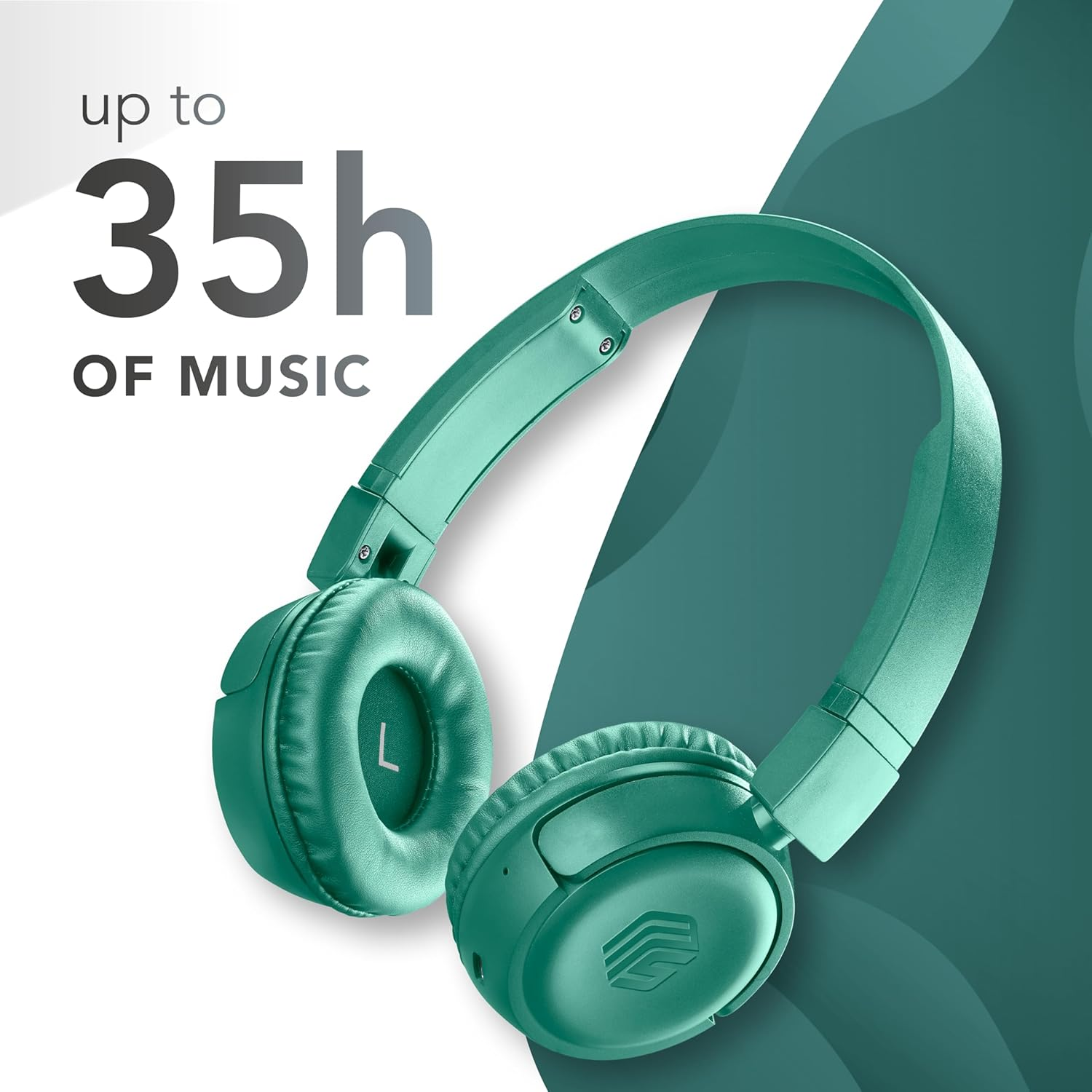 ADSE Music Sound - VIBED - Bluetooth Headset with Rotating and Folding Ear Pads - Padded Headband for Maximum Playtime 35 Hours - Green image number 3