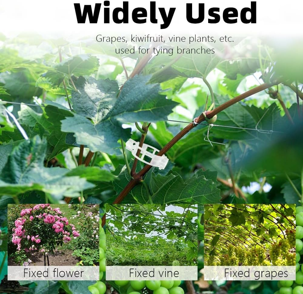 Plant Clips for Climbing Plants 200Pcs Tomato Cage Plant Wall Clips Plant Vine Wall Clips Garden Clips Tomato Clips Tomato Plant Supports for Outdoor Plants Plant Stem Support Climbing Plant Support image number 4