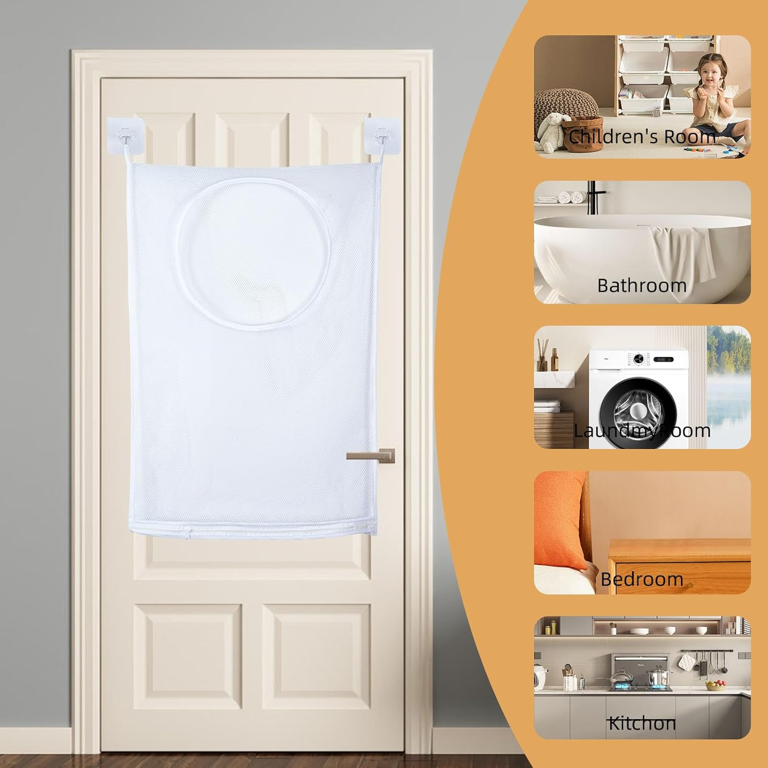 2 Pack Hanging Laundry Hamper Bag, 30 X 20 Inch Hanging Hampers for Laundry, Wall Mounted Laundry Basket for Dirty Clothes Organization and Storage (2) image number 1