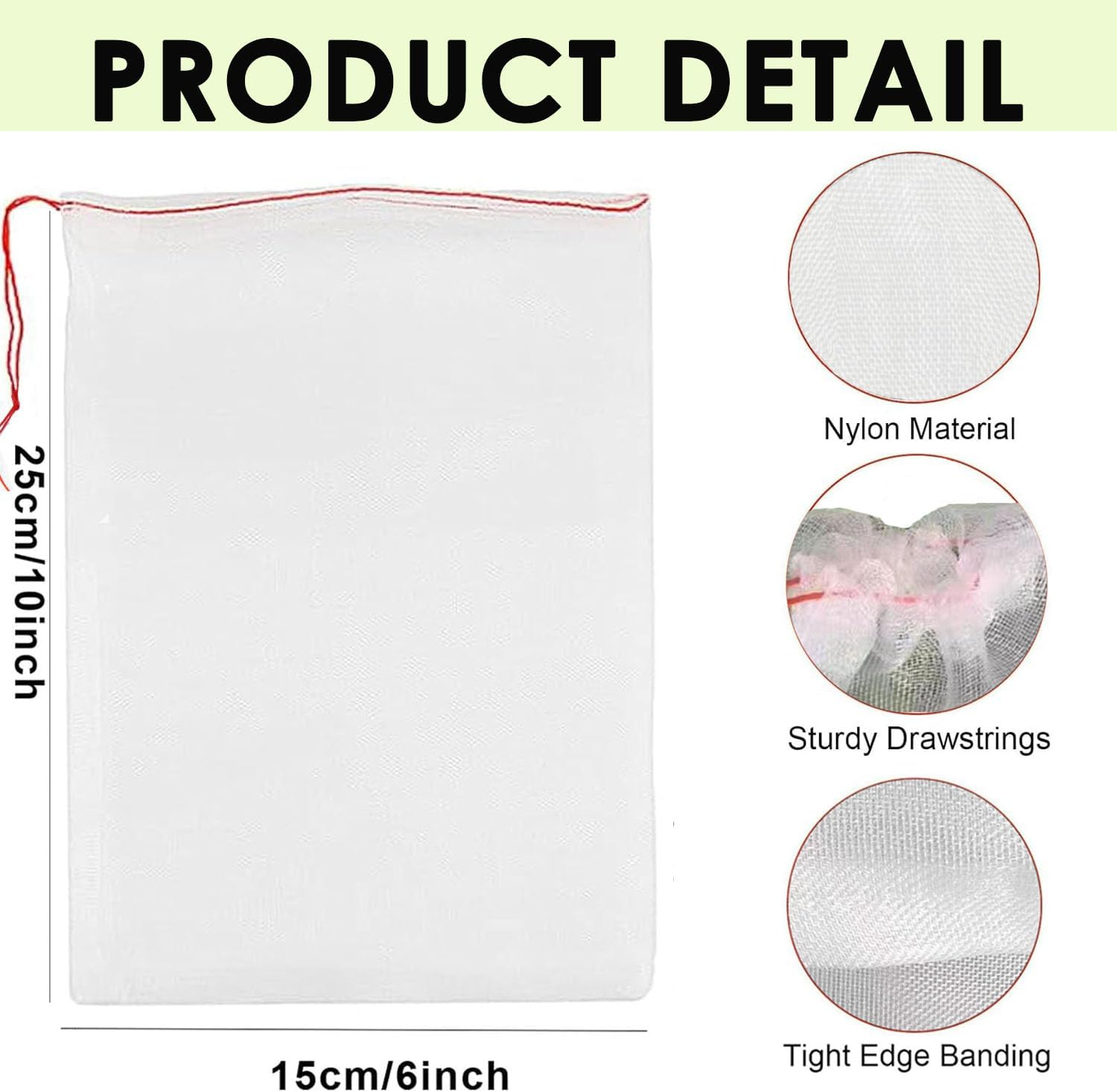 100 Pcs Fruit Protection Bags- Birds Insects Mosquito Bug Squirrels Insect Pest Net Bag for Garden Plant Flower Fruit (10 X 6 Inch)