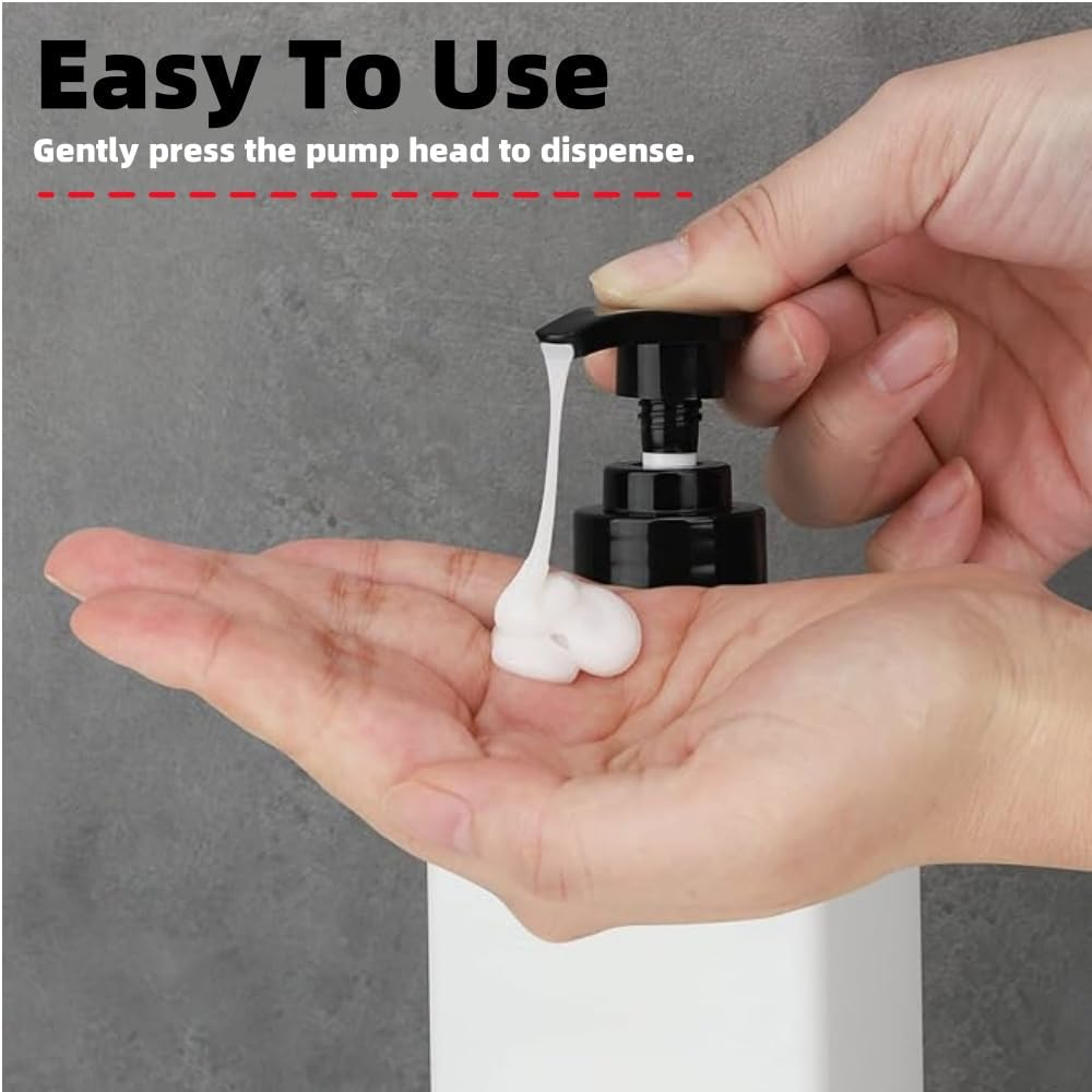 Jindizi Reusable Soap Dispenser, Plastic Lotion Dispenser, 3Pcs Refillable Shampoo Bottles with Labels, Shower Container for Body Soap Shampoo Conditioner 16.9Oz/500Ml image number 3