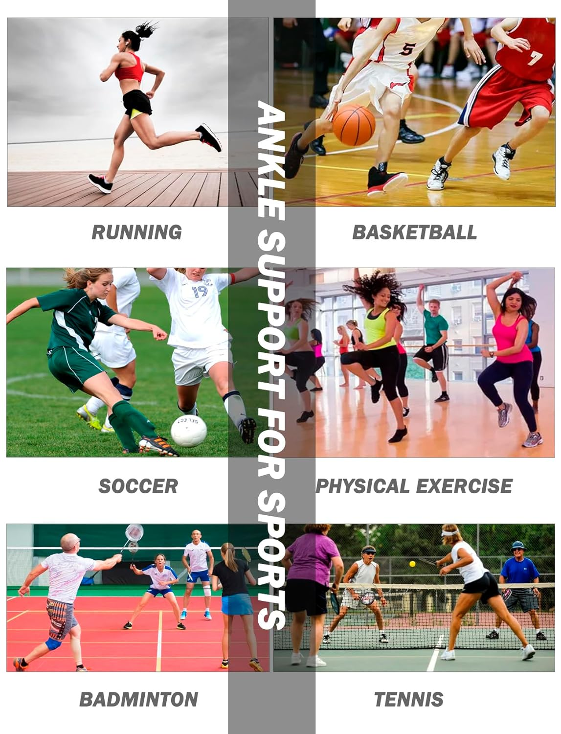 Rolxmed Ankle Support Brace Compression Sleeves for Plantar Fasciitis Neuropathy Relief Sport Socks for Men & Women (1Pair) (Black, L)