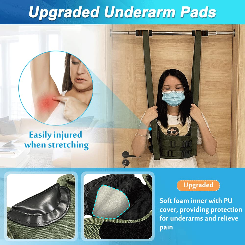 Spinal Decompression Harness Hang Upside down Back Stretcher for Lower Back Pain Relief Lumbar Traction Device Spine Decompression Belt Bulging Herniated Disc Relief Back Stretching Device - Large