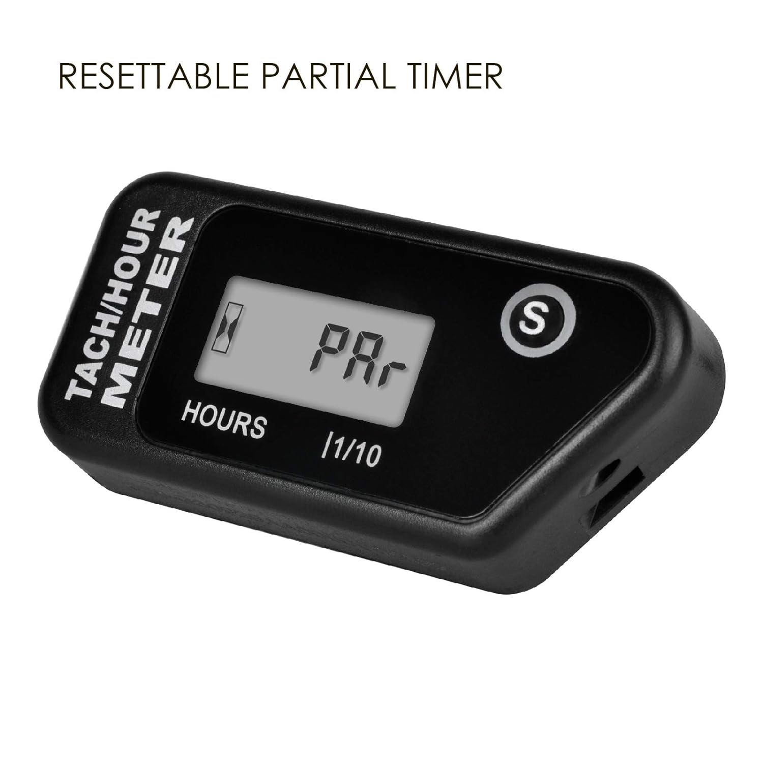 Jayron Digital LCD Tachometer Inductive Tach Hour Meter Display Max RPM Waterproof for Most Gas Engine Marine ATV Generator Lawn Tractor Motorcycle (Black) - Orange image number 3