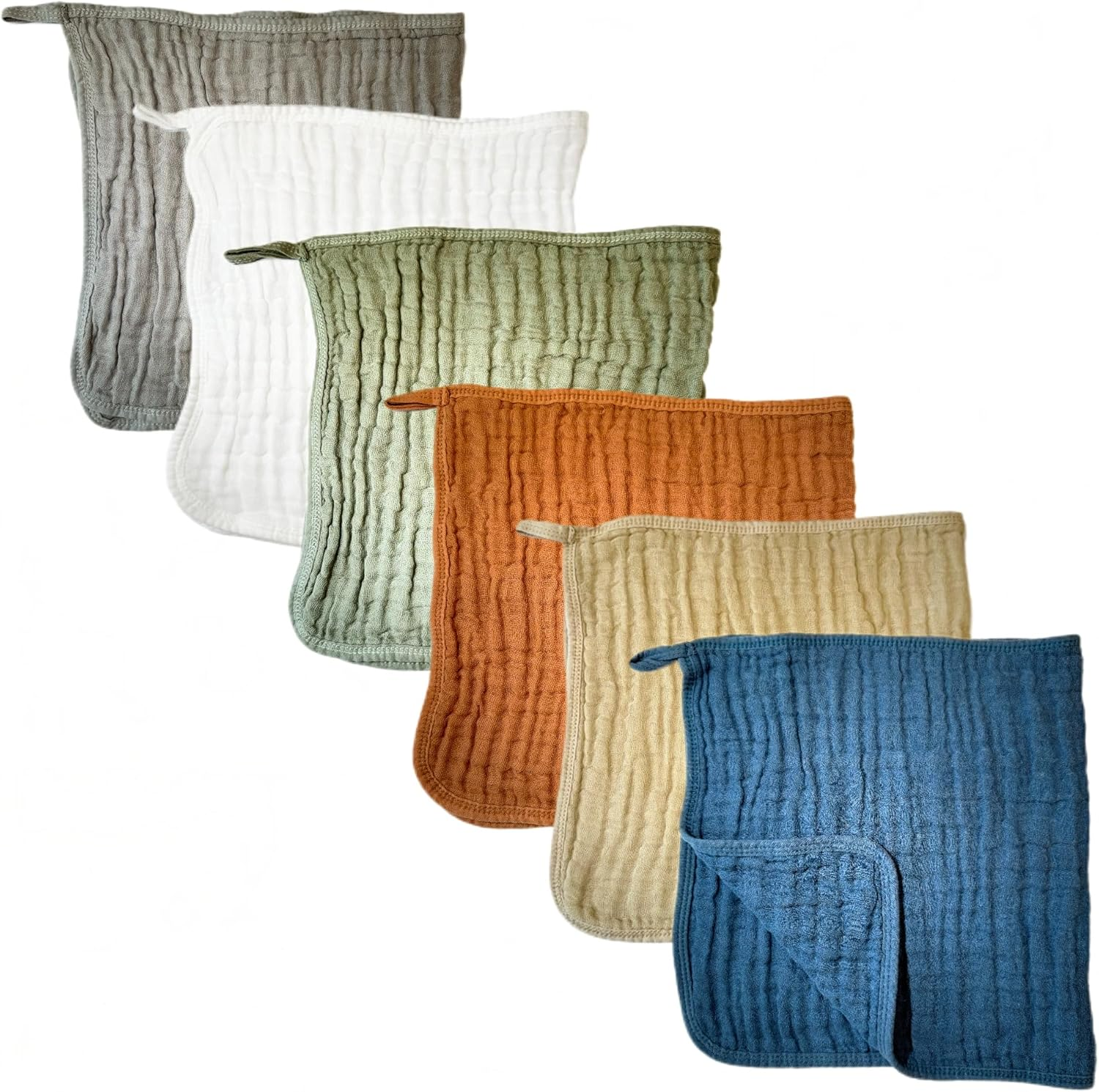 Muslin Burp Cloths 19.6X 11.8In, Pack of 6 - Large,Ultra Absorbent 100% Cotton for Baby Drool and Messes - Soft, Safe & Gentle Baby Burp Cloths for Boys & Girls - Multi (​​Dreamy Baby Towel Array​)