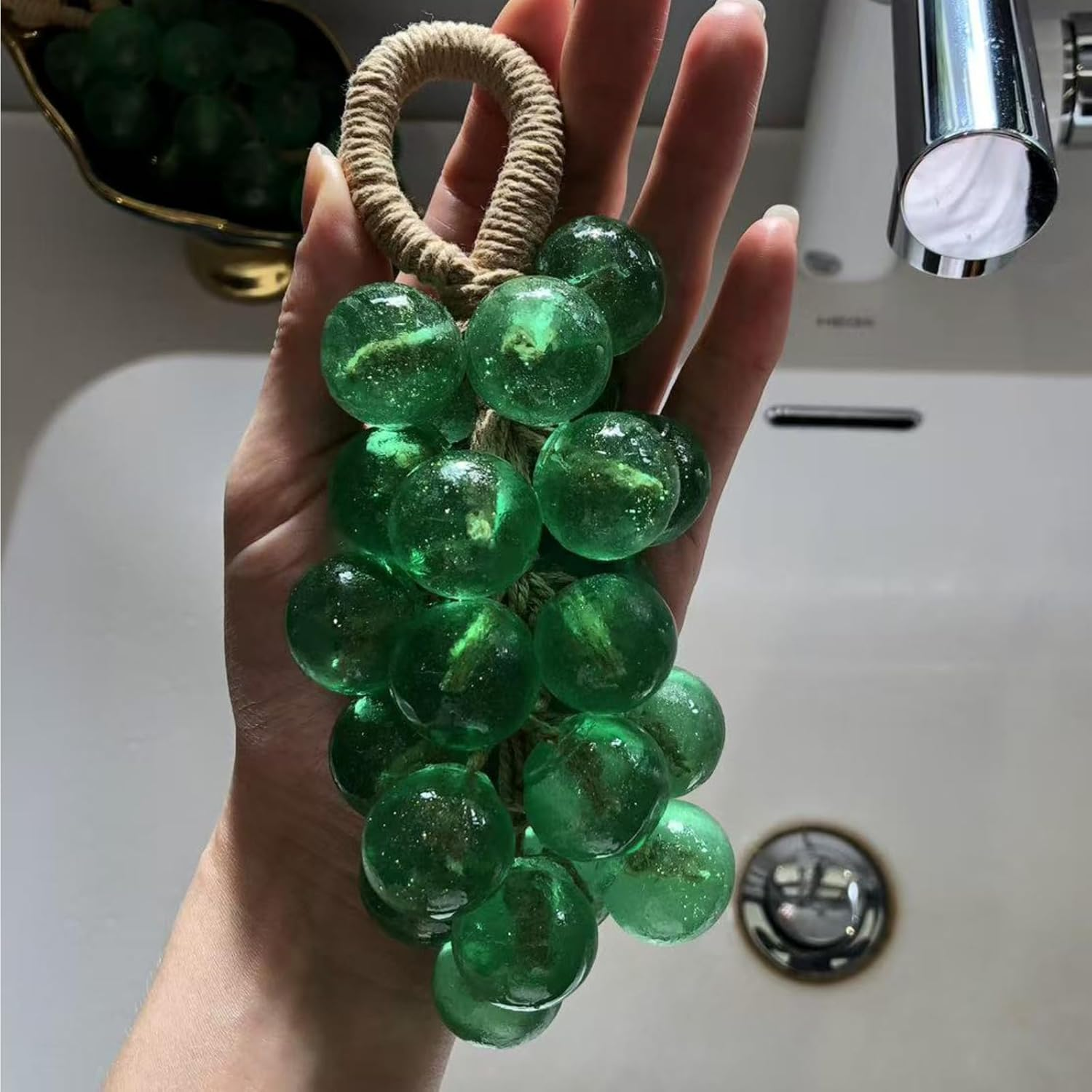 Handmade Crystal Grape Soap on a Rope, Moisturizing Essential Oil Soap for Hand, Face & Body, Decorative for Women & Men, Long Lasting Fragrance Gift (B) image number 2