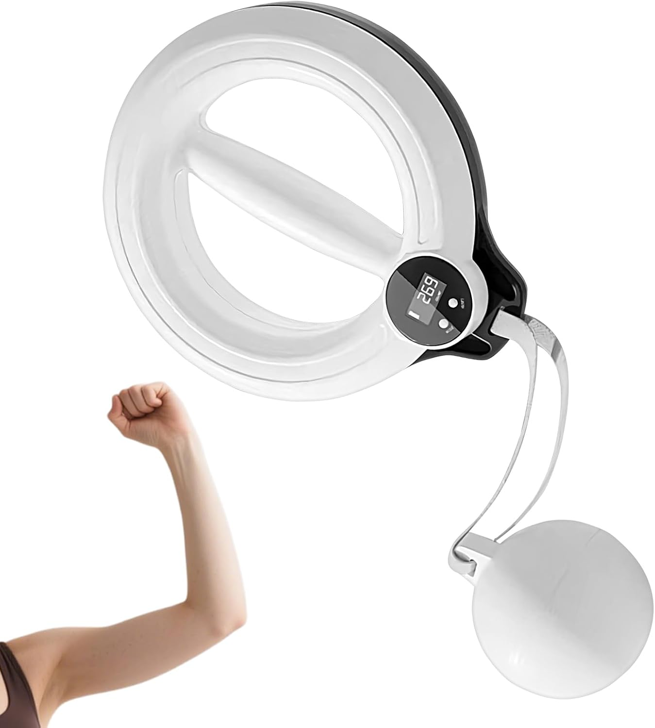 Arm Exerciser,360 Rotatable Arm Trainer Chest Workout | Home Gym Accessories 3 Modes Workout Equipment for Upper Body Muscle Women Men Office Travel Exercise Fitness - White image number 3