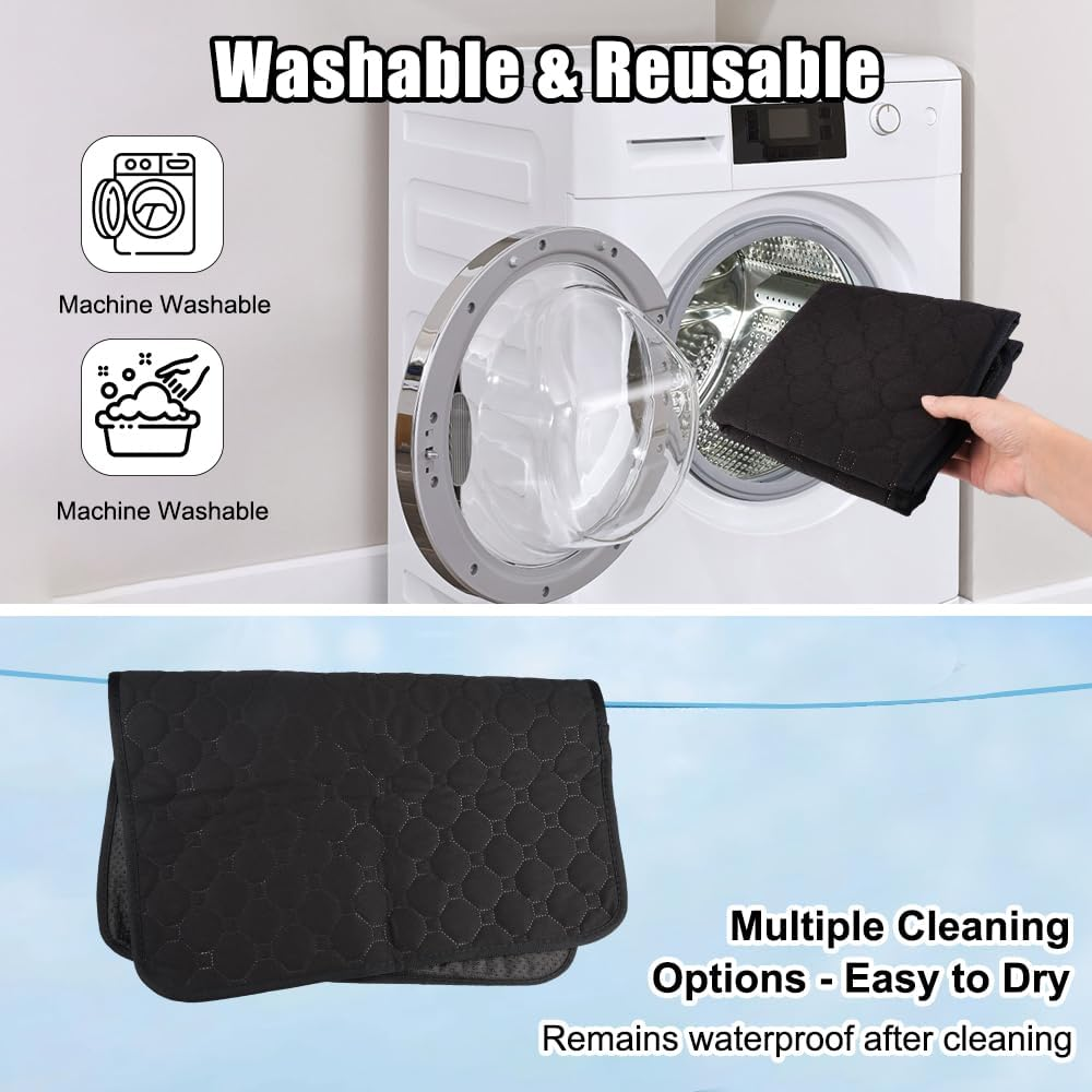 Reusable Dog Training Pads, Washable Pet Urine Mat, Pad for Dogs, Washable, Washable Pee Pads, Super Absorbent, Waterproof, Non-Slip, for Car, Sofa and Floor (60 X 45 Cm, Black) image number 4