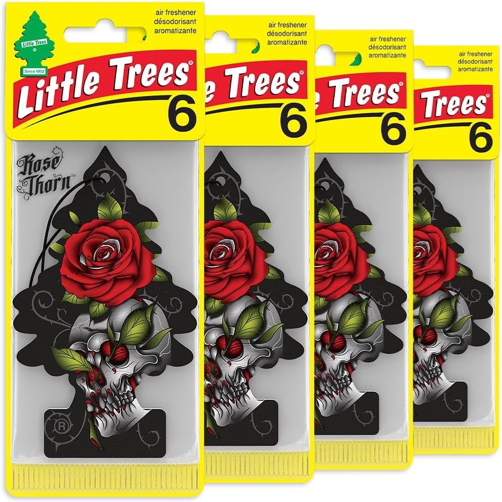 Little Trees Air Fresheners Car Air Freshener. Hanging Tree Provides Long Lasting Scent for Auto or Home. Rose Thorn, 24 Air Fresheners image number 5
